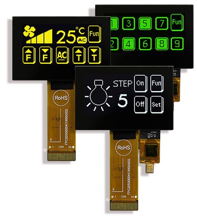 1,54-дюймовые графические OLED-дисплеи с проекционно-емкостным сенсорным экраном