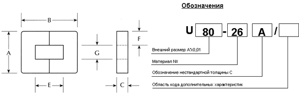 Сердечник магнитодиэлектрический U350 (-65...+100 C)
